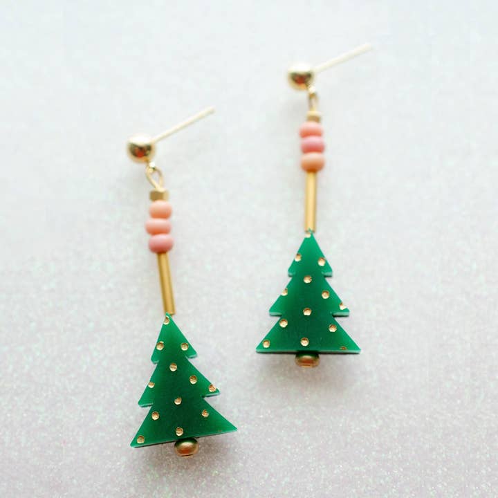 Christmas Tree Earrings for wholesale by Jill Makes
