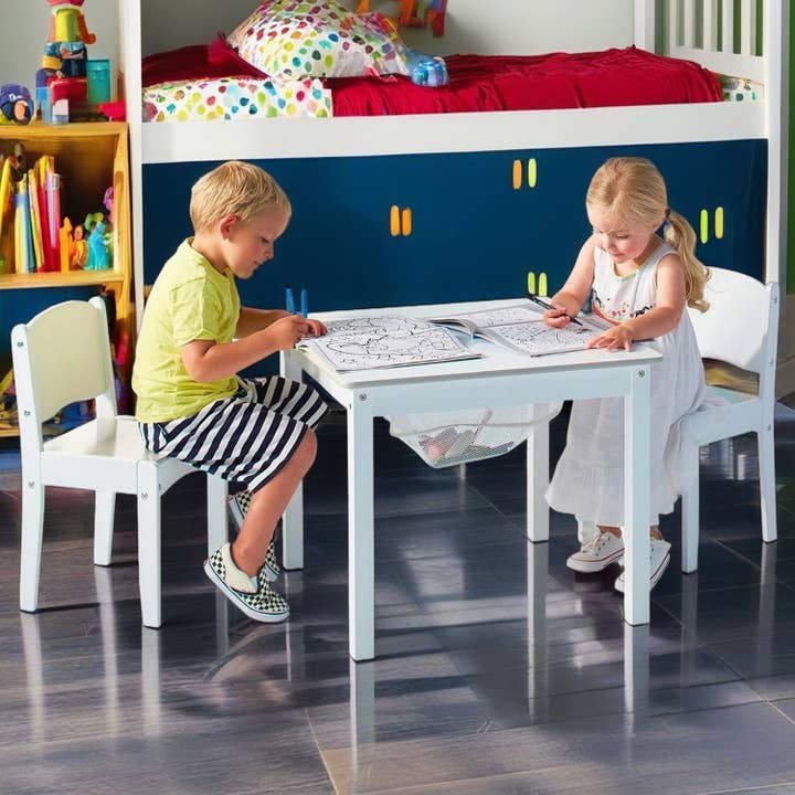 Daniel James - Vente Chaise – enfant - Ensemble table d'activités blanche pour enfants avec 2 chaises16