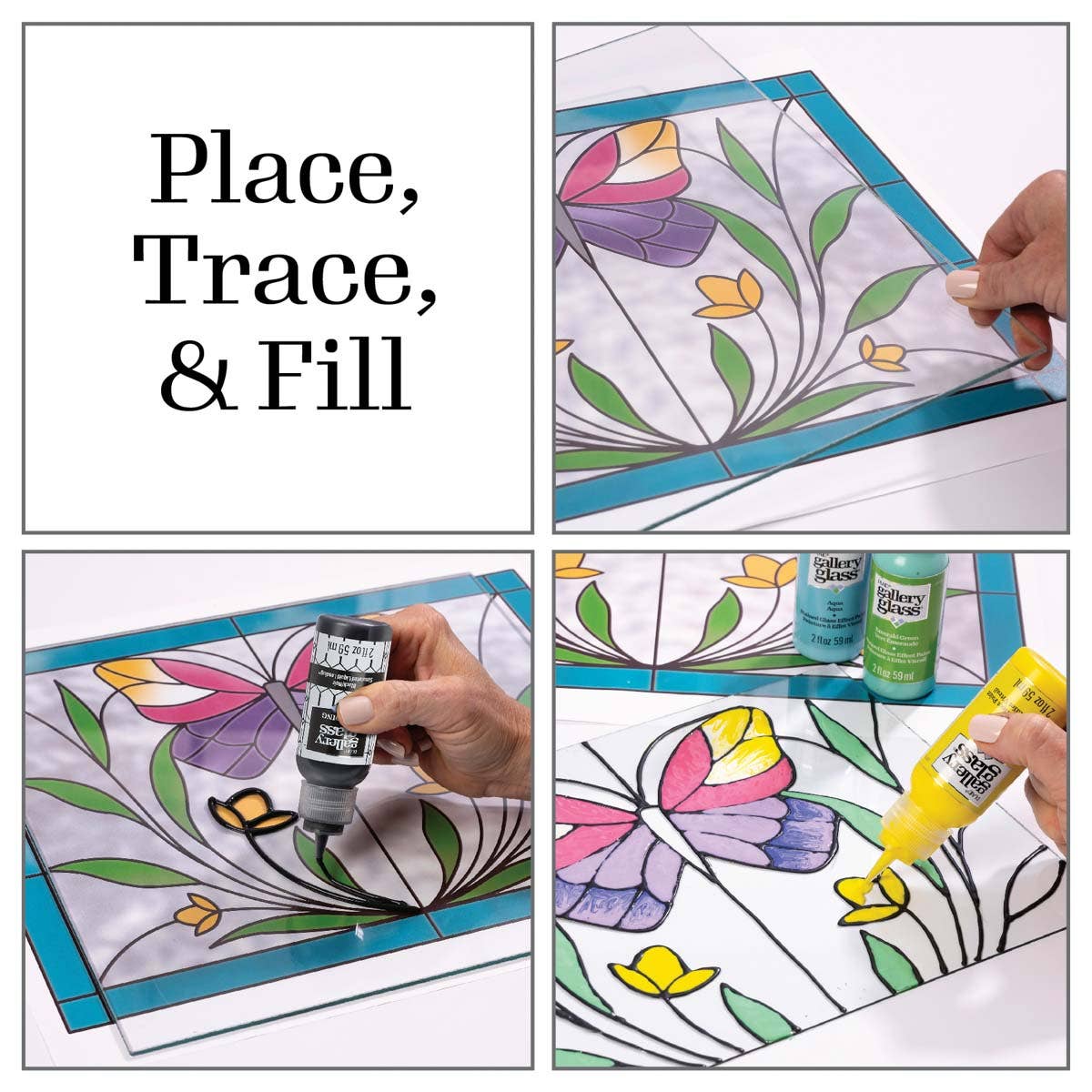 Plaid Crafts - Wholesale DIY Craft Kit - Gallery Glass ® Pattern Packs - Traditional3