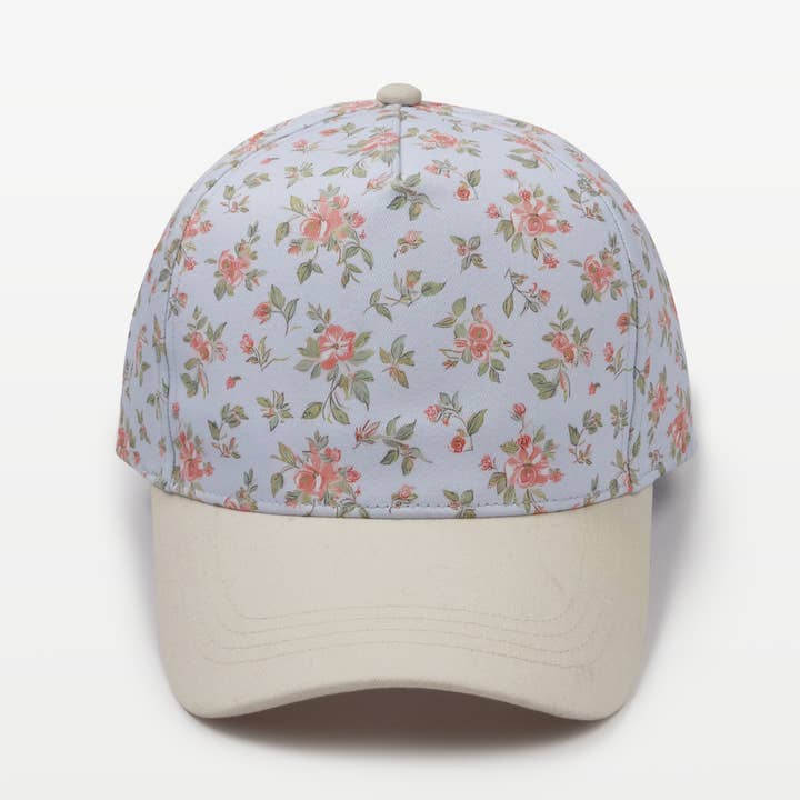 David And Young - Wholesale Baseball Cap - Women's - FLORAL PRINT Crown Two Tone Baseball Cap
