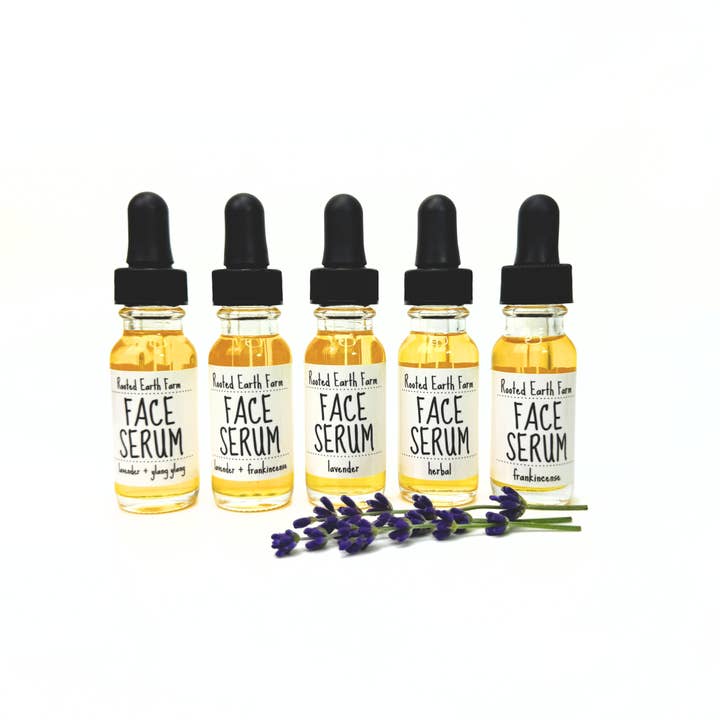 Rooted Earth Farm + Apothecary - Wholesale Facial Serum/Concentrate - Herbal Face Serum - 1/2 oz - 5 Scent Options5