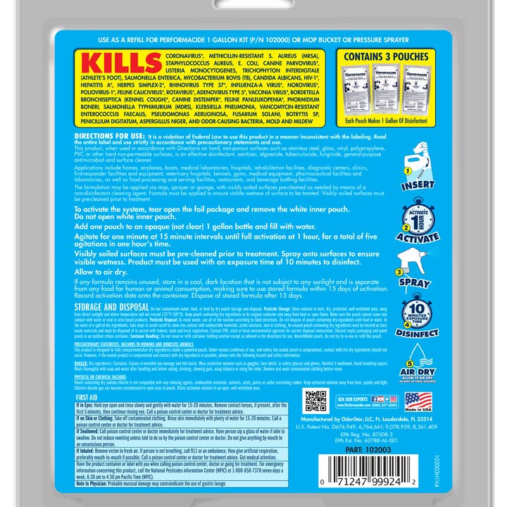 Performacide - Wholesale Antibacterial Cleaner - 102003 - Disinfectant - Deodorizer - Gallon Refill 3 Pack1