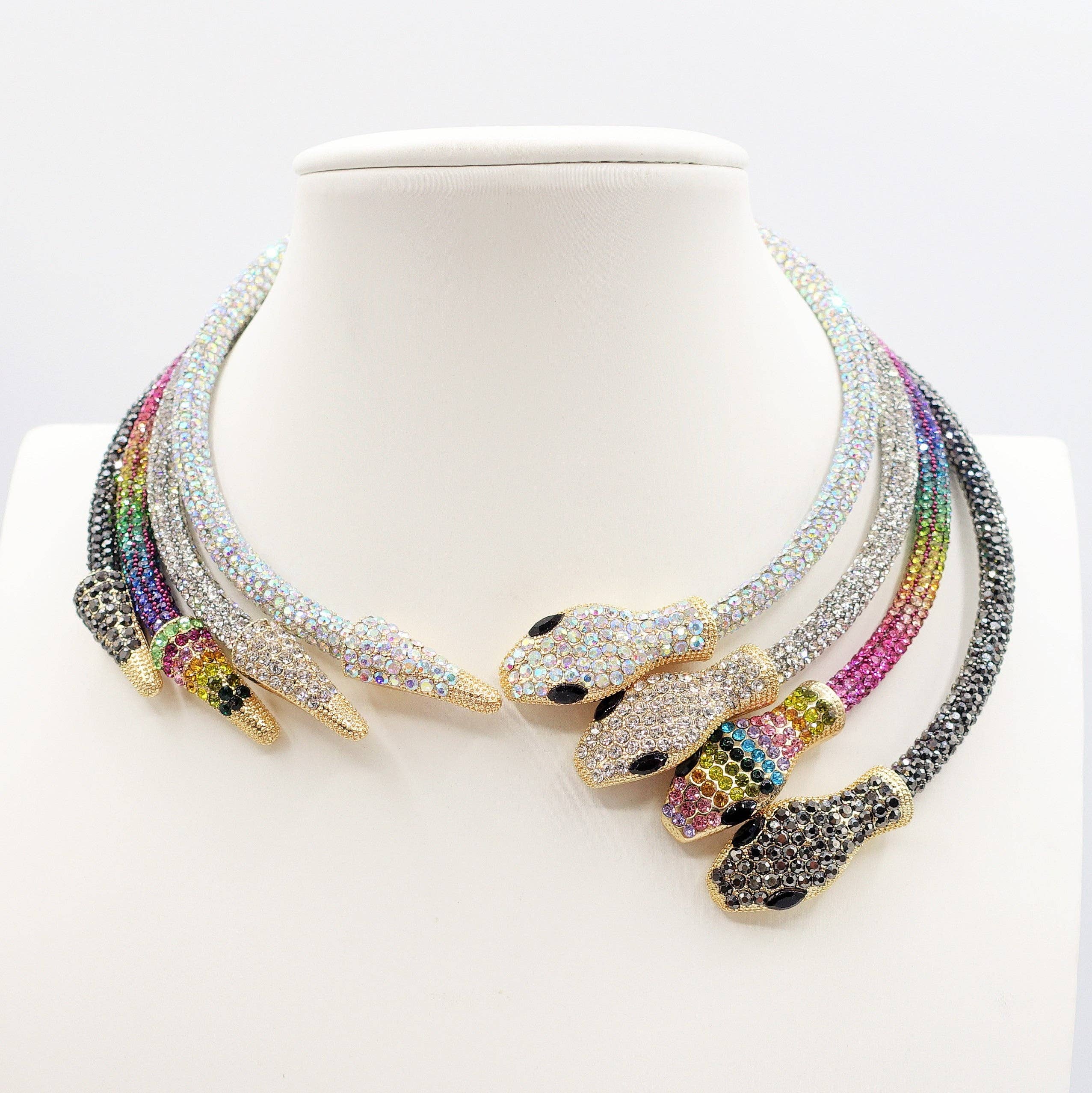 Daemon srls - Wholesale Choker/Collar - KAA CHOKER ~ Girocollo snodato a serpente con cubic zirconia7