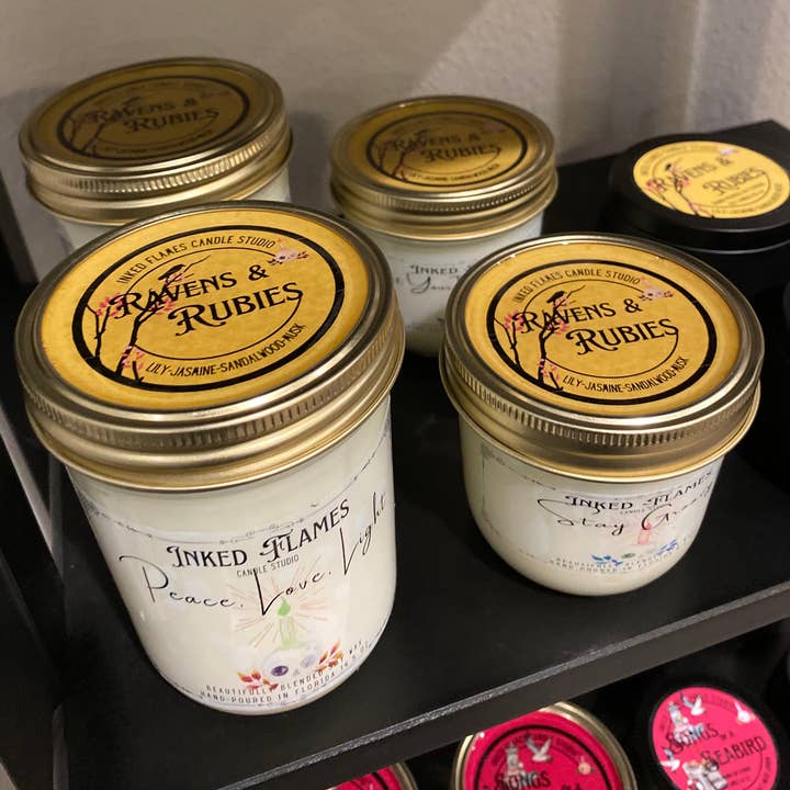 Ravens & Rubies - Soy Wax Candle for wholesale by Inked Flames Candle Studio