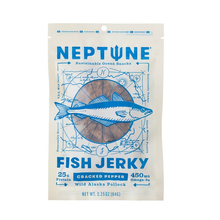 Neptune Snacks - Wholesale Jerky - Cracked Pepper Neptune Fish Jerky