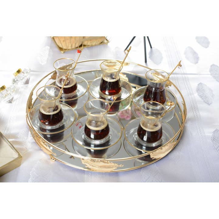 AULICA - Vendita all'ingrosso Tazza da tè/caffè - Tazze da tè con bordo dorato - set di 61