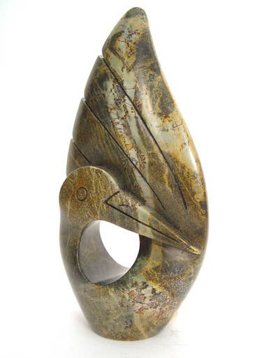 Mbare Home + Gift - Vente Sculpture - Oiseau de pierre avec ailes levées2