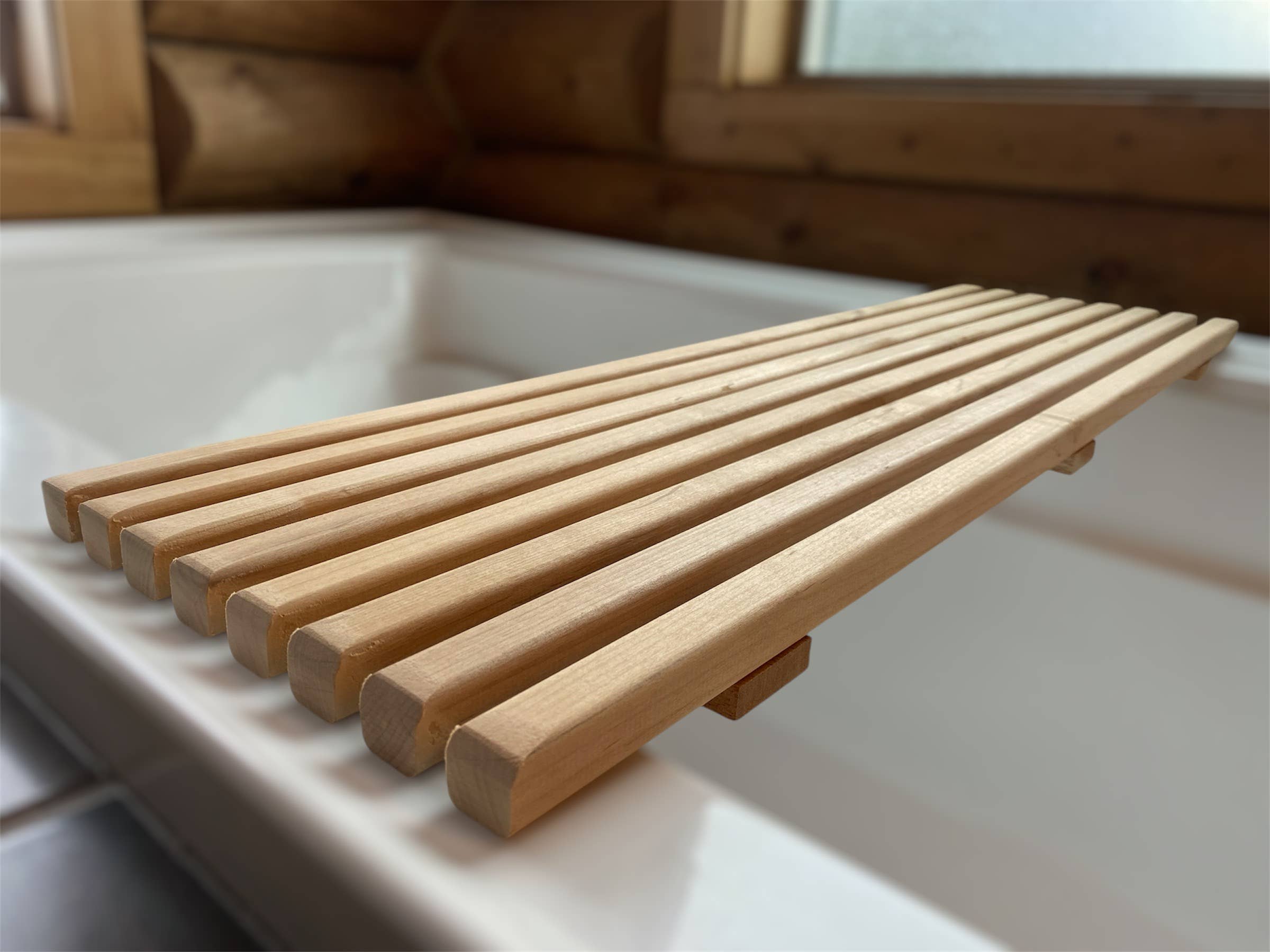 Howells Wood Products - Wholesale Bath Caddy - natural wood bath caddy/tray made of repurposed wood3