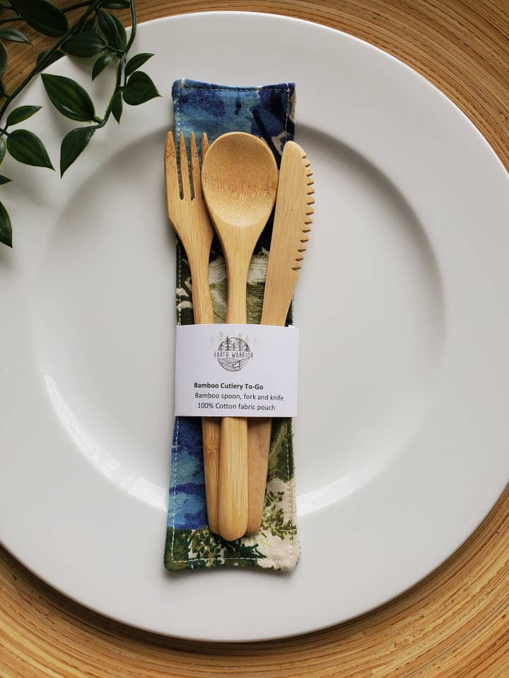 Cutlery Kit - Blue Blossoms for wholesale by Earth Warrior