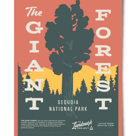 Affiche de la Forêt des Géants - 12x16 pour la vente par The Landmark Project