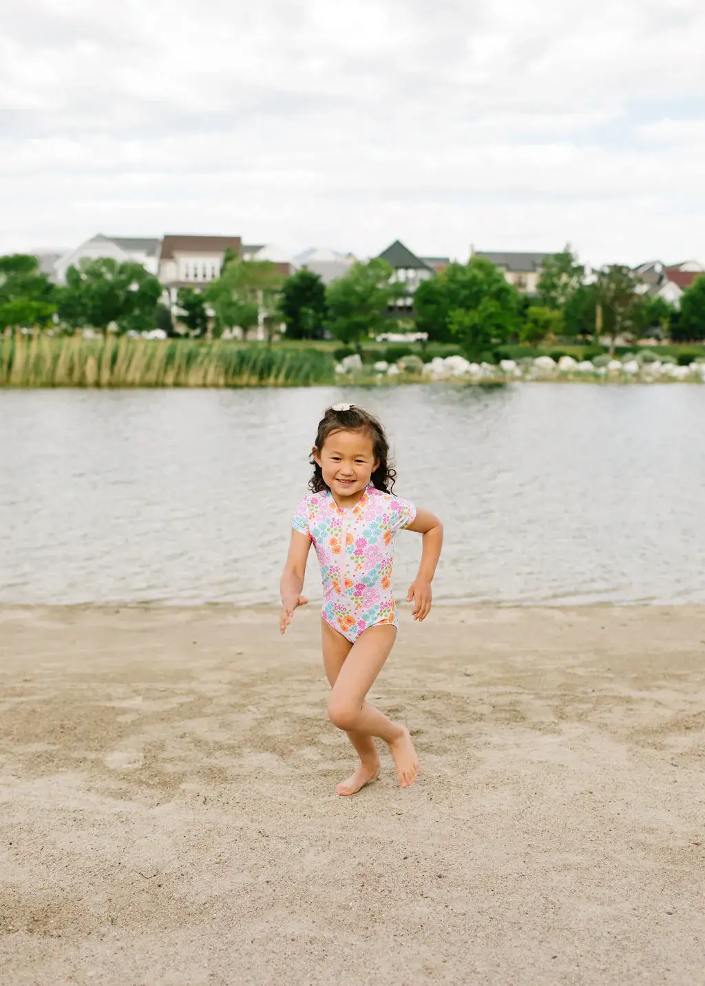 Ollie Jay - Wholesale One Piece Swimsuit - Kids - Zoey Swim in Pink Flowers | Girls UPF 50 Swimwear6