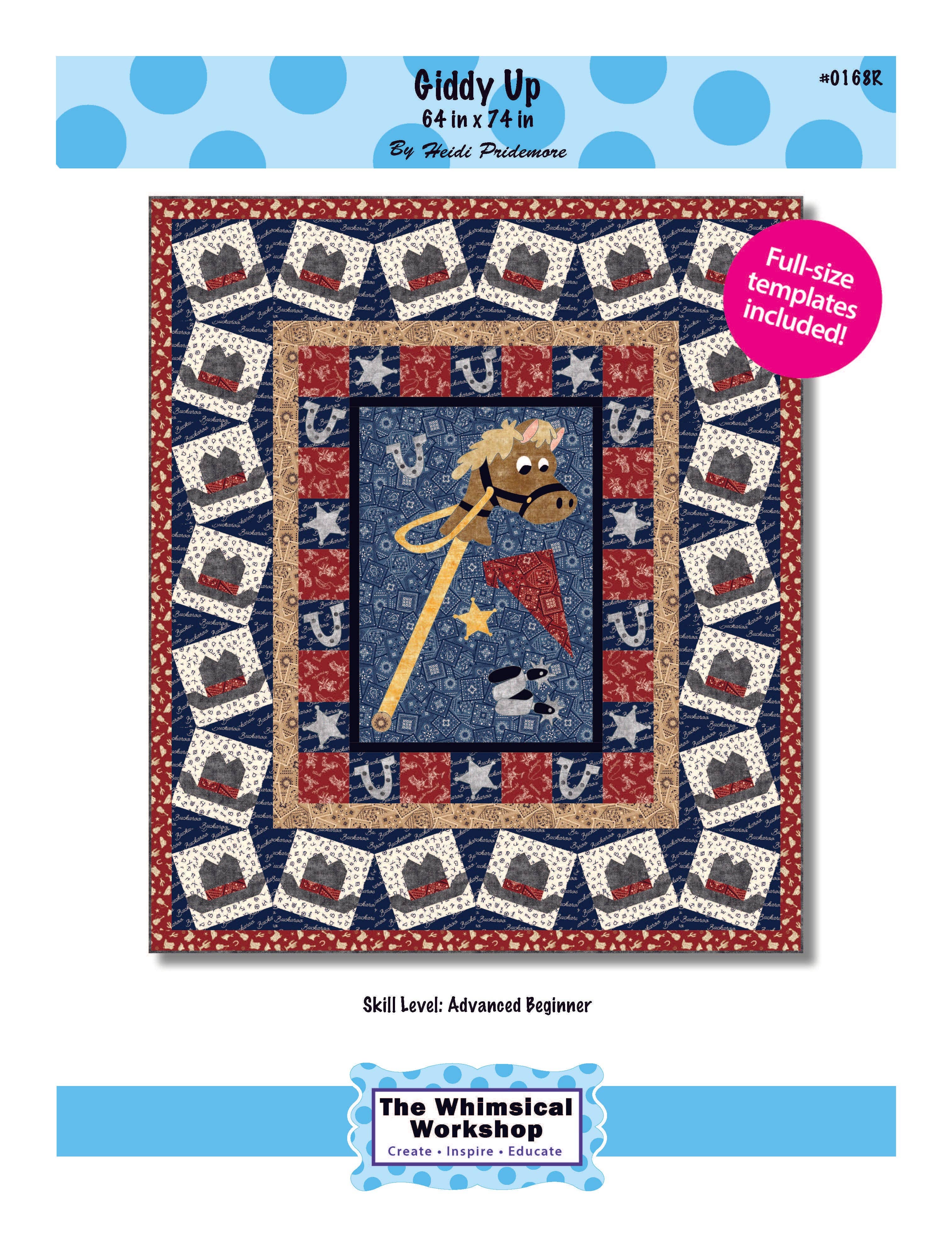 The Whimsical Workshop - Wholesale Quilt - Giddy Up Quilt Pattern | Fusible Appliqué | 64" x 74"2