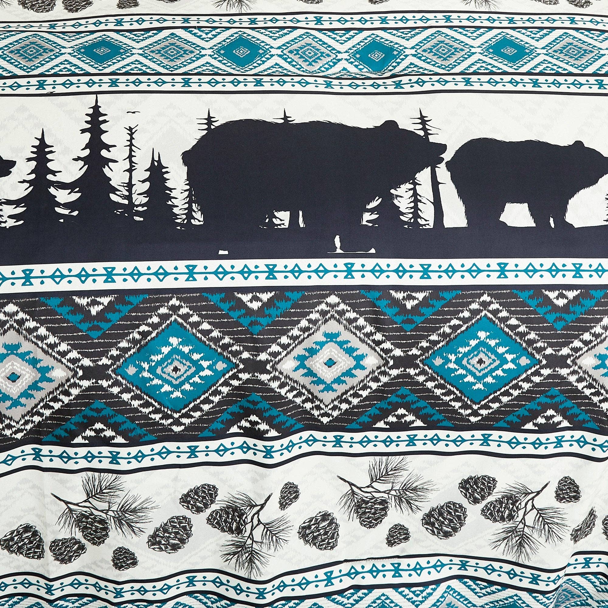 Linen Mart - Wholesale Bedding Set - Big Bear Southwest Turquoise Aztec Comforter - 6 Piece Set4