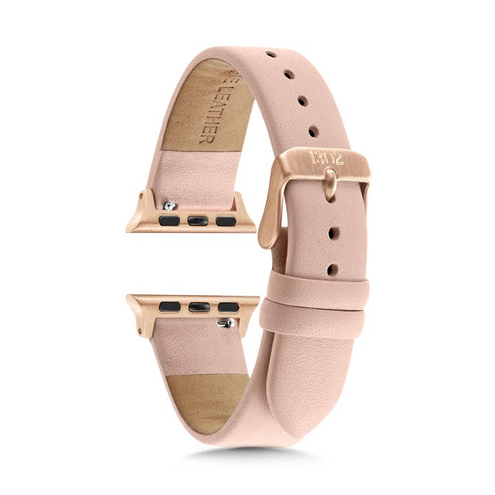 Nude leren damesriem compatibel met Apple Watch voor wholesale door 1302 Watch Co.