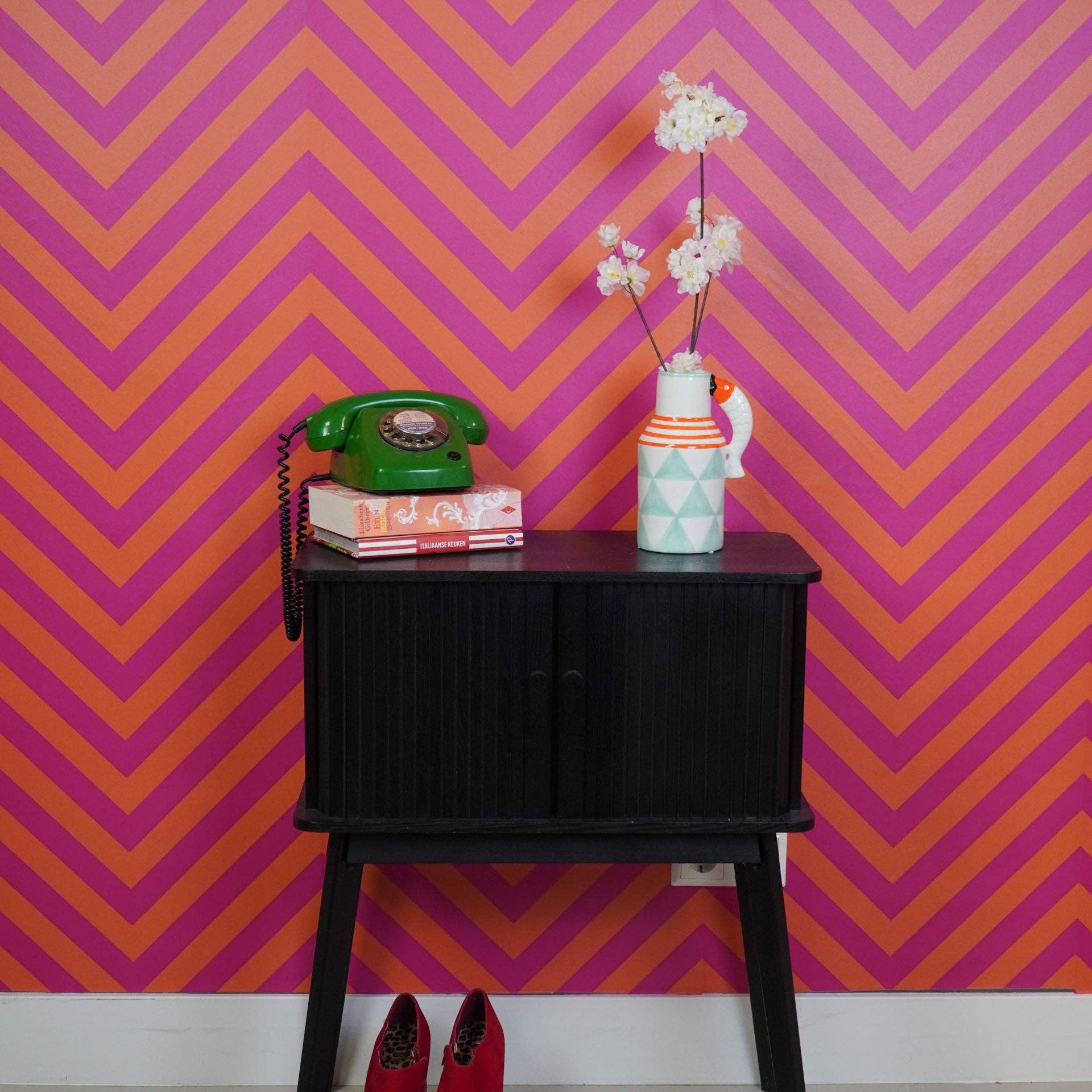 Housevitamin bv - Wholesale Vase - Vase - Jug Fishes  - Mint/White/Orange - 14x11x21,5cm1