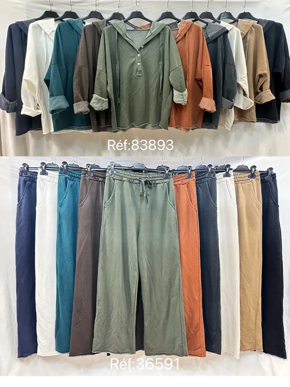 Mimi & Gogo – Hoodie – Mulher por atacado – Sweatshirt com Capuz Abotoamento @83893_SweatEspesso13