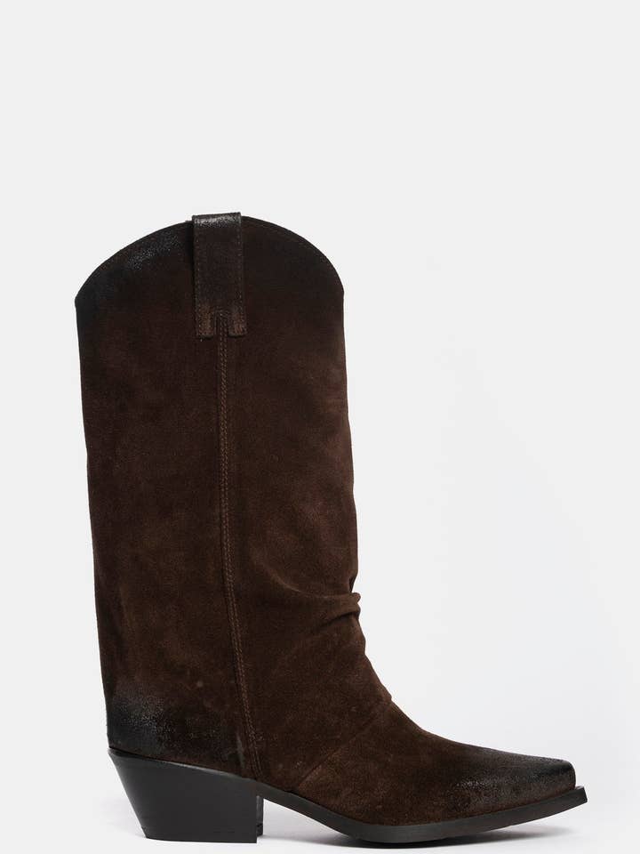 Stivali texani in camoscio testa di moro DX909 per la vendita all'ingrosso da parte di METISSE