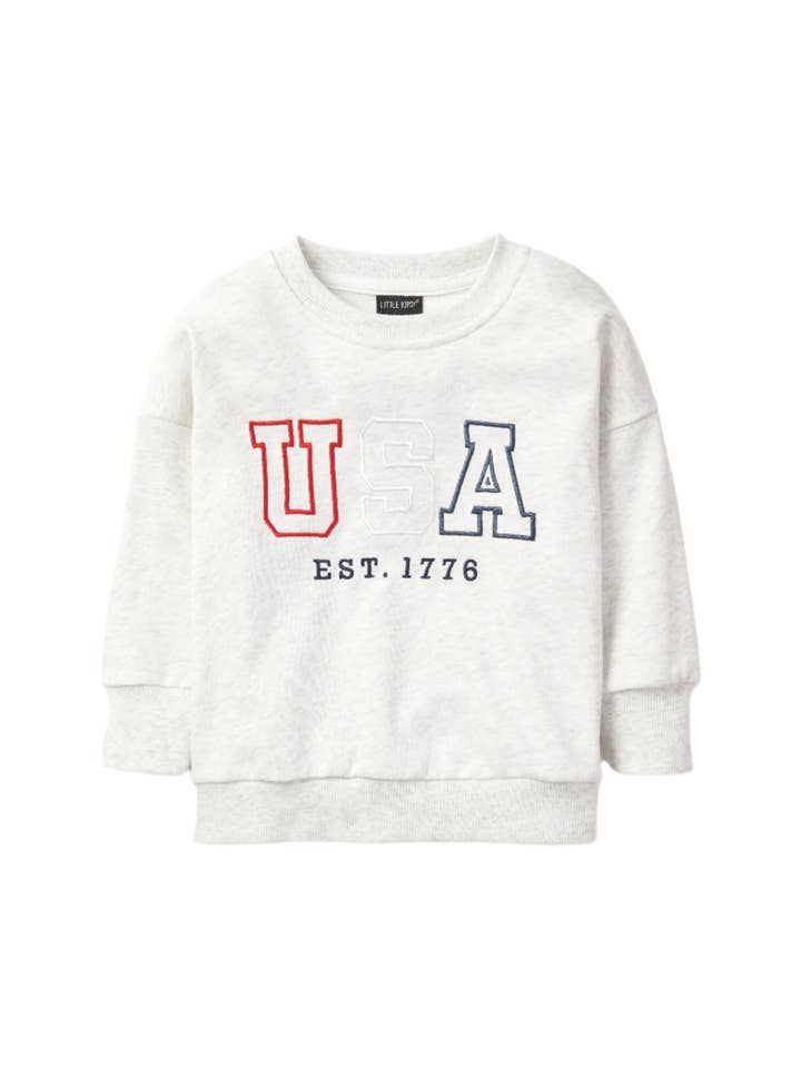 Little Bipsy - Wholesale Sweatshirt - Kids - USA Lightweight Crewneck - Heather Grey