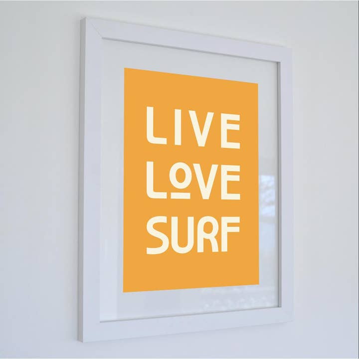 Live Love Surf - Typographic Print for wholesale by SeaKisses
