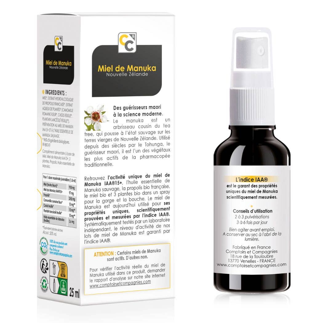 LABORATOIRES SUPER DIET - Wholesale Oral Supplement/Vitamin - ORGANIC MANUKA HONEY THROAT AND MOUTH SPRAY IAA15+2