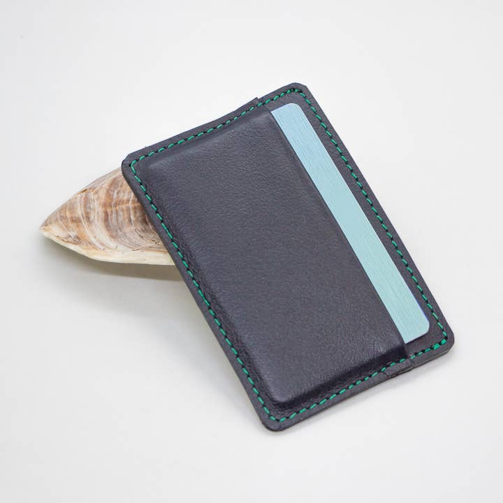 Twin Engine Coffee - Vente Porte-cartes – unisexe - Porte-cartes en cuir - Deep Ocean - Artisan Fair Trade