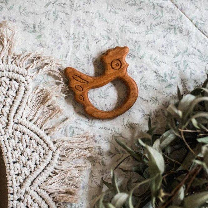 PoppyBabyCo – wholesale Bitring - Baby – Ekologisk trä Teether leksak kyckling