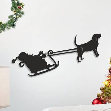 Bloodhound Santa Sleigh Decoration for wholesale by Steel Images