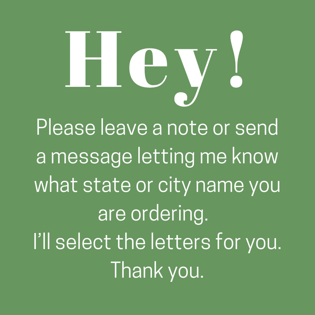 Letters Of Love Designs - Wholesale Sign - State Art - Customized State or City Name, Any State or City8