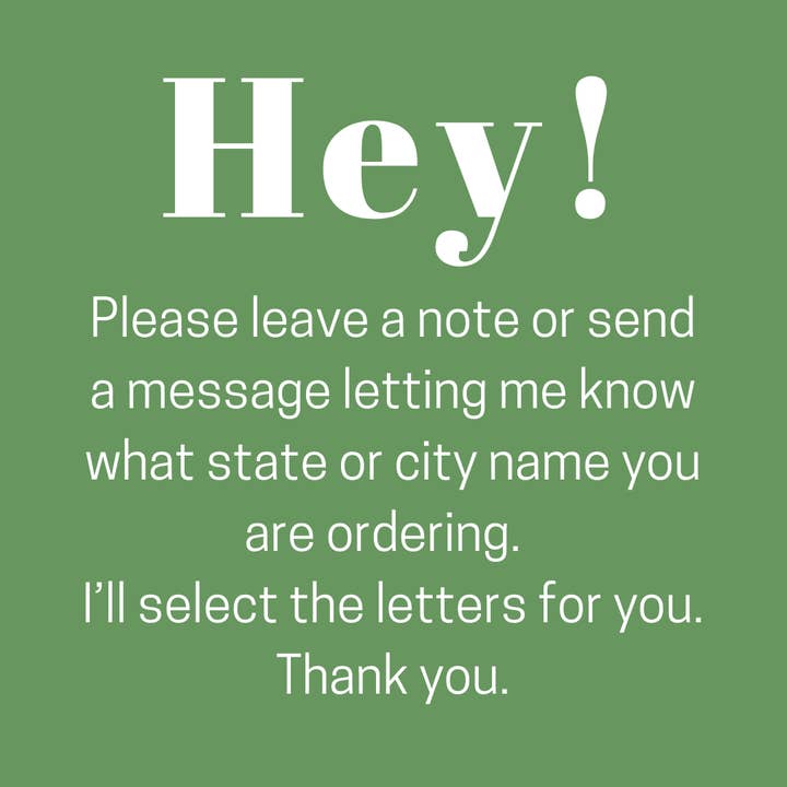 Letters Of Love Designs - Wholesale Sign - State Art - Customized State or City Name, Any State or City8