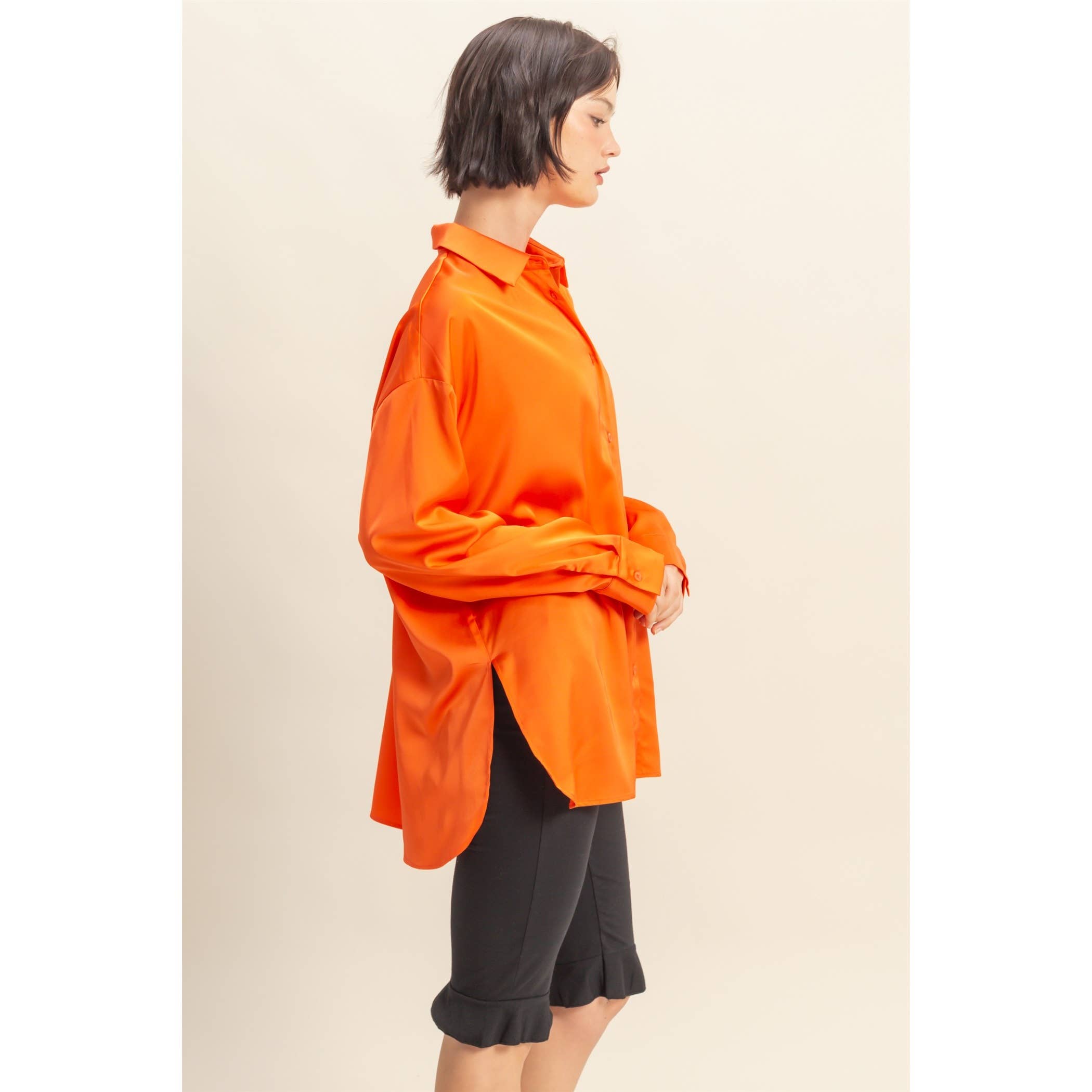 HYFVE - Venta al por mayor Blusa - Mujer - Camisa de satén de manga larga y corte holgado8