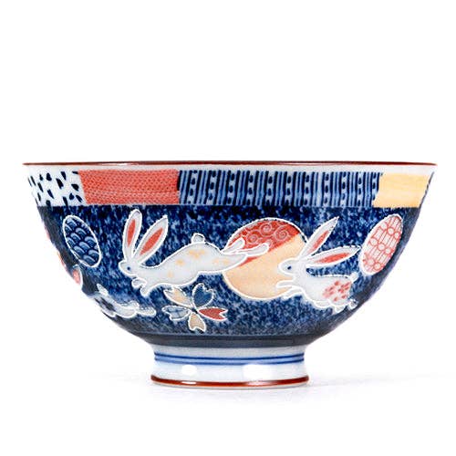 Urban Tokyo - Wholesale Bowl - Sakura Rabbit Design 10oz 4.5"Dia x 2.5"H Porcelain Rice Bow0