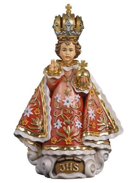 Statue of the Infant Jesus of Prague in carved wood for wholesale by Costa Articoli Religiosi