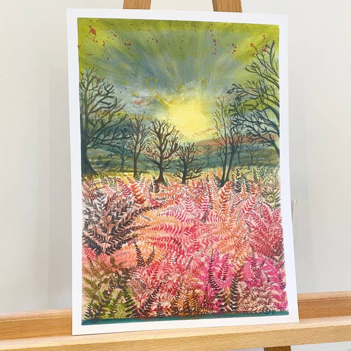 Hathersage Ferns A3 Prints x5 for wholesale by Badibidu Watercolours