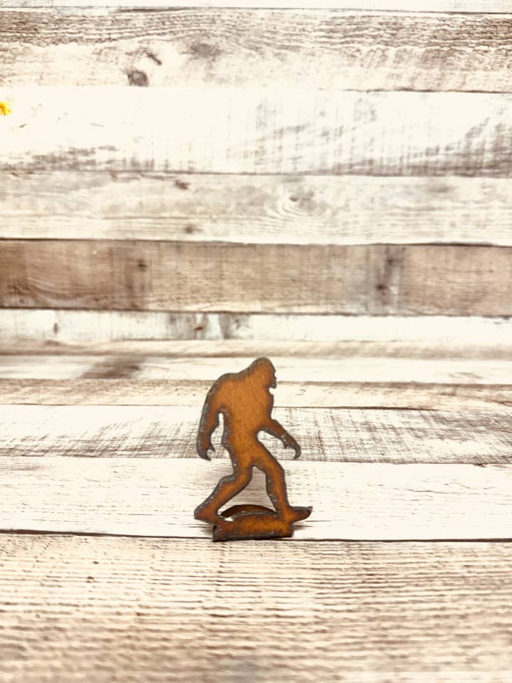 Bigfoot Add on Rustic Metal Yeti Sasquatch Tabletop Figurine for wholesale by Universal Ironworks USA