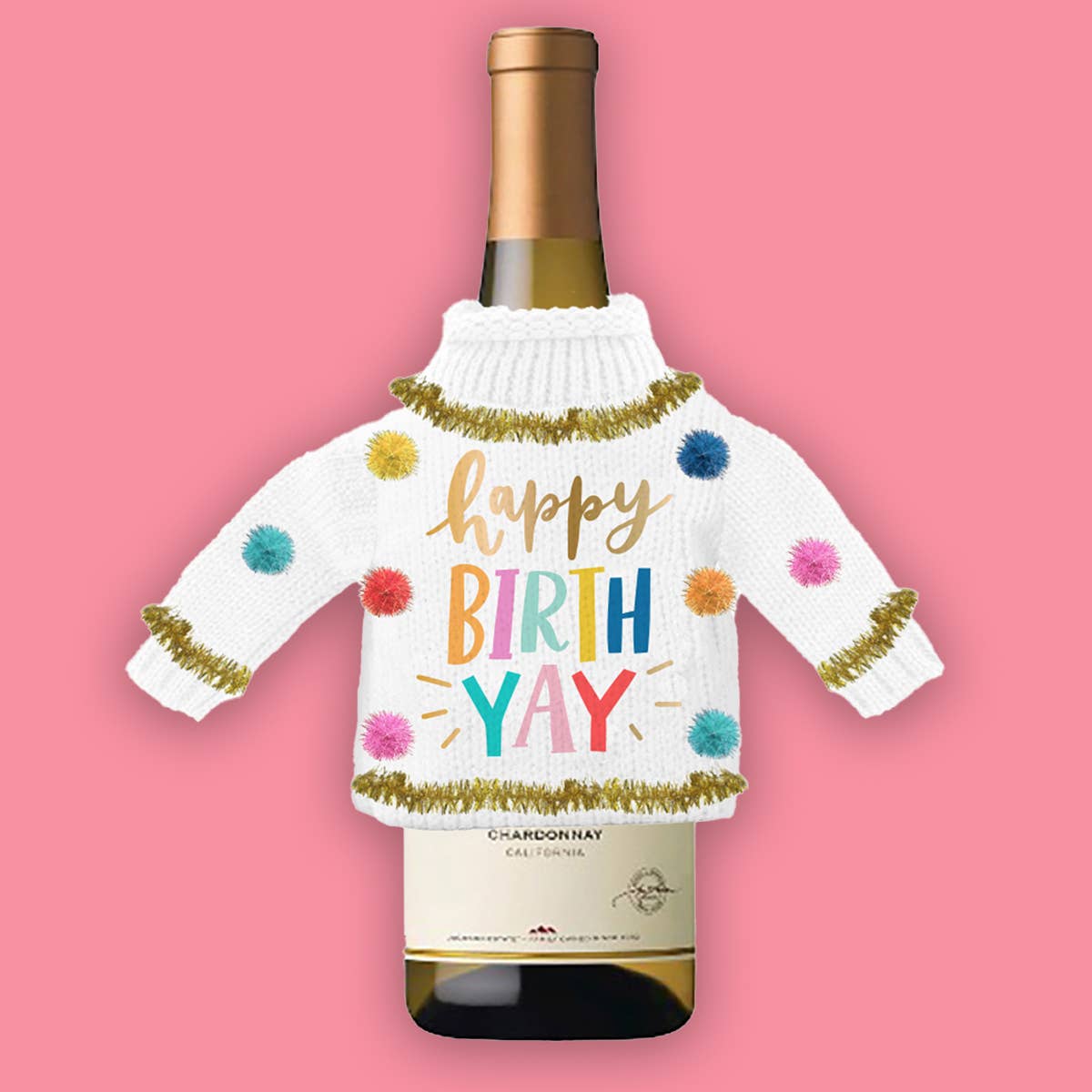 soiree-sisters – wholesale Wine gift bag – Funny Wine Bottle Sweater | Happy BirthYay2