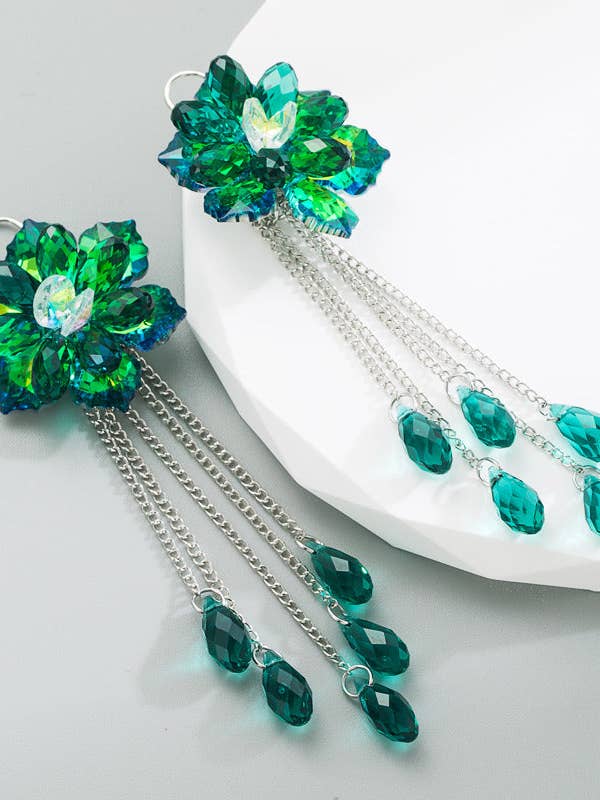 Blomster Crystal perle kvast øreringe E7620 for engroshandel hos Ole