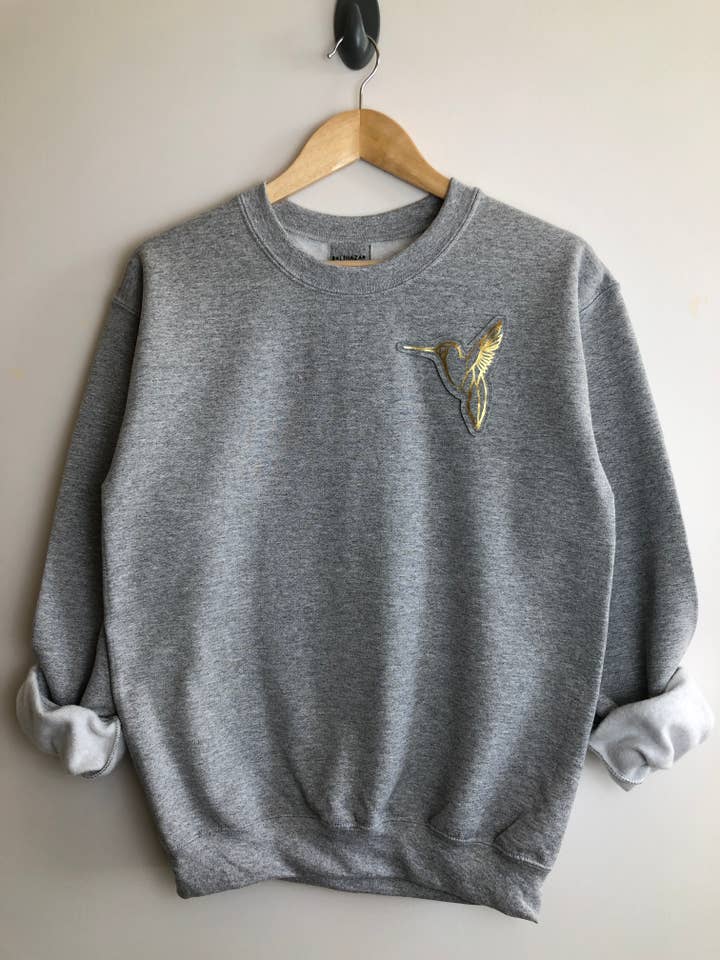 Felpa con colibrì origami per la vendita all'ingrosso da parte di Balthazar- Lifestyle