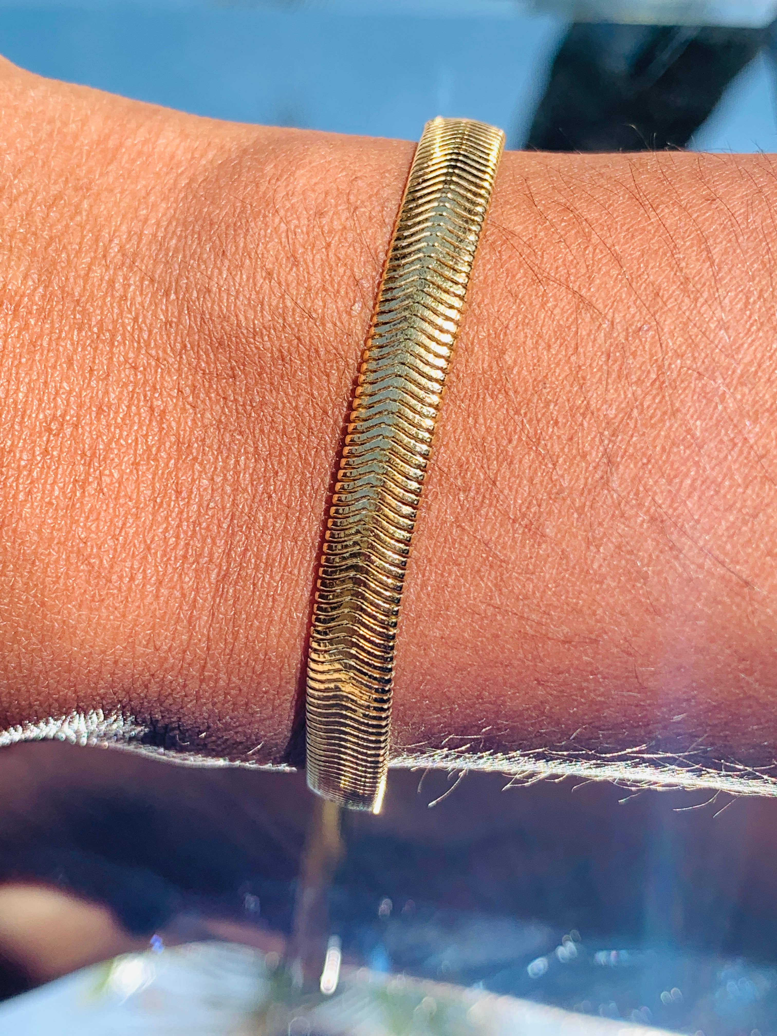 Mali Beads - Wholesale Link & Chain Bracelet - Gold Filled Chunky Herringbone Bracelet – Bold Minimalist Jewelry6