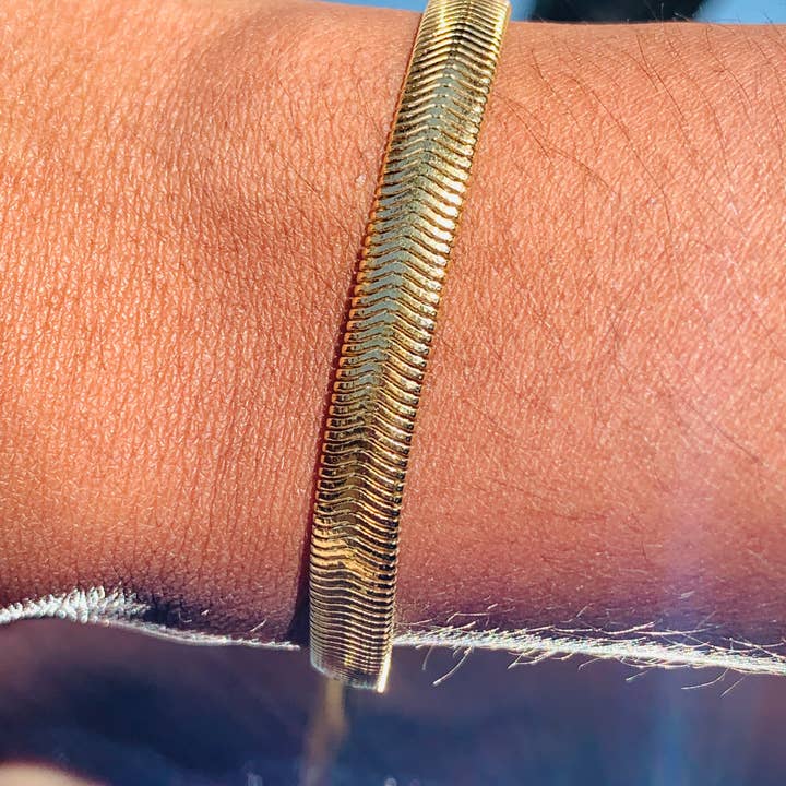 Mali Beads - Wholesale Link & Chain Bracelet - Gold Filled Chunky Herringbone Bracelet – Bold Minimalist Jewelry6