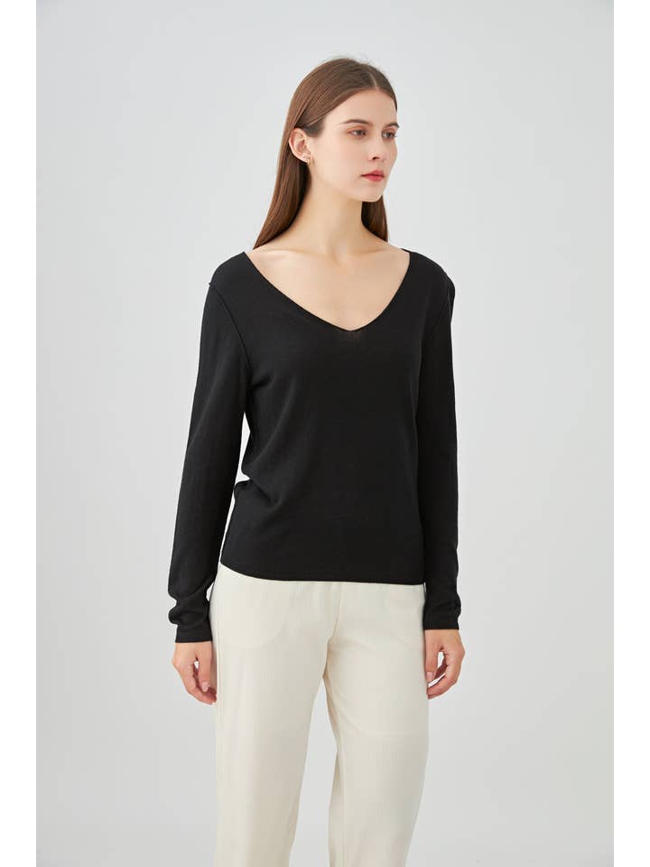 jw.atelier - Wholesale Knit Sweater - Women's - Cashmere silk V-neck sweater21