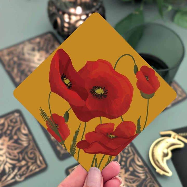 Coasters Set of 4 | Retro Poppies for wholesale by Vox Intra