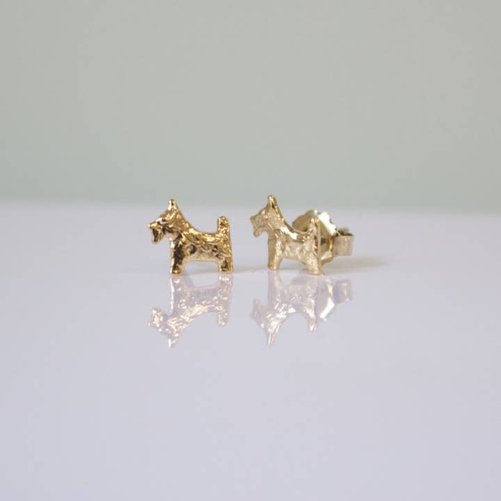 a.v. max – wholesale Stud/post earrings – Scottie Dog Stud Earrings|Gold|Silver3