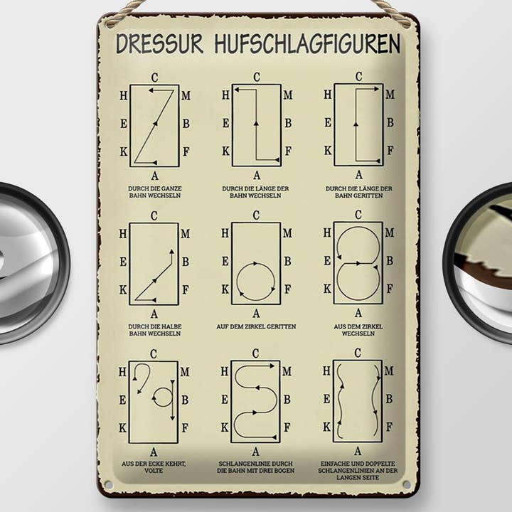 Femer - Wholesale Sign - Tin Sign 20x30cm Dressage Hoof Strikes Horse Dressage Rider1