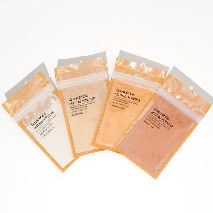 Setting Powder Pouches | Talc-Free Zero Waste Makeup for wholesale by Zerra & Co.