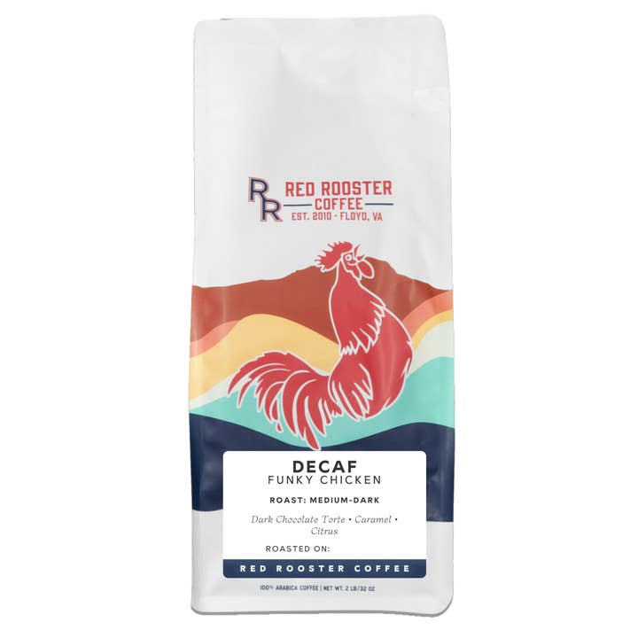Red Rooster Coffee Roaster - Wholesale Coffee Beans - Organic DECAF Funky Chicken - Coffee Beans1