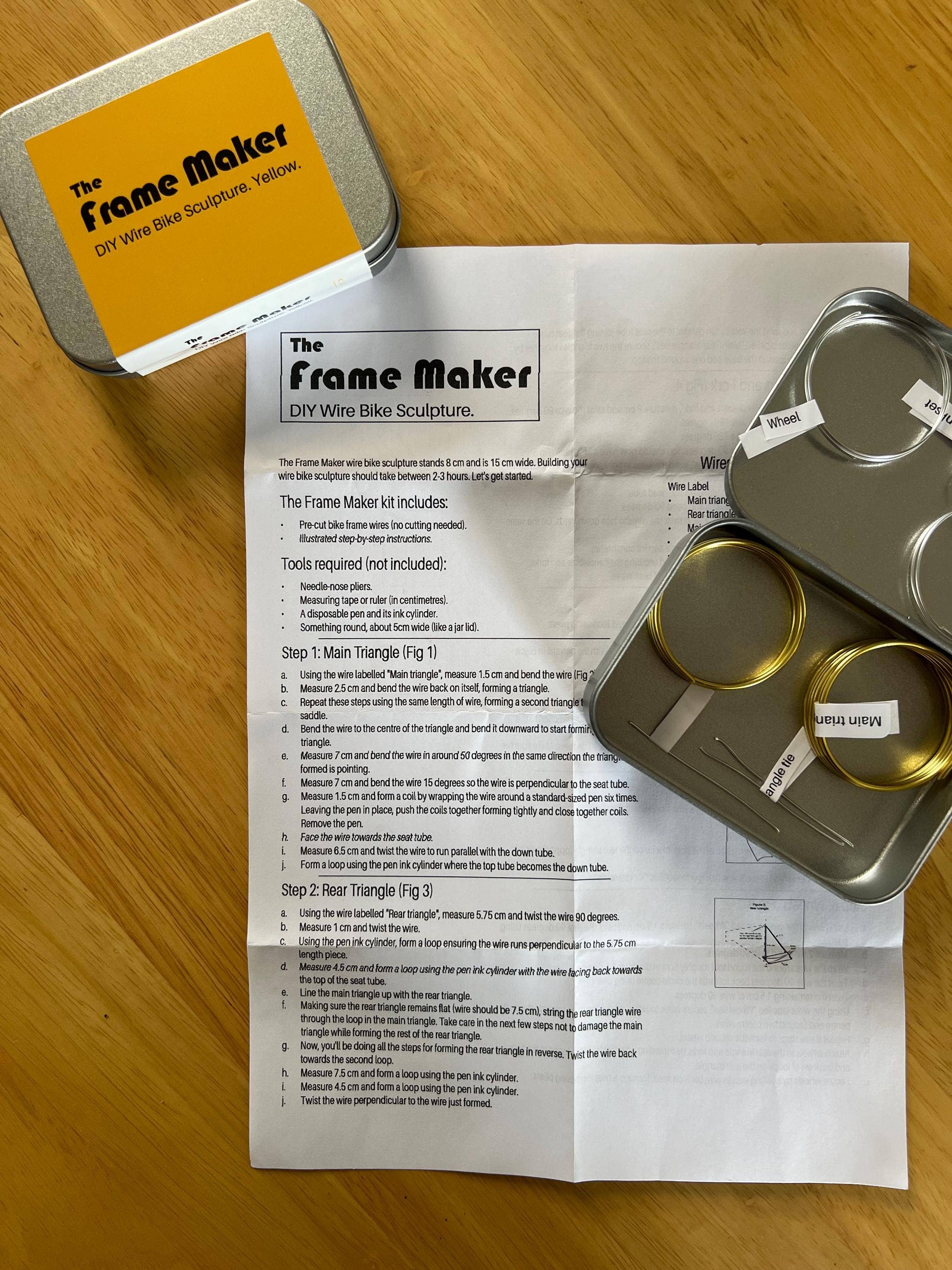 A Hobbyist's Presents – wholesale DIY craft kit – The Frame Maker – A Cycling Wire Sculpture Craft Kit1