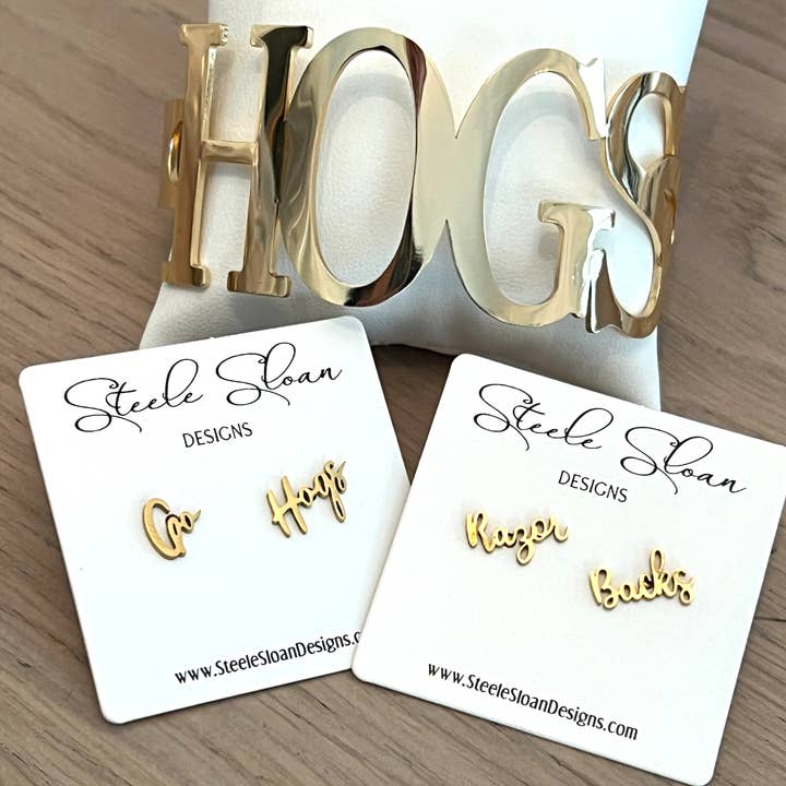 Steele Sloan Designs - Wholesale Cuff Bracelet - NEW! HOGS Bangle Bracelets University of Arkansas GameDay3