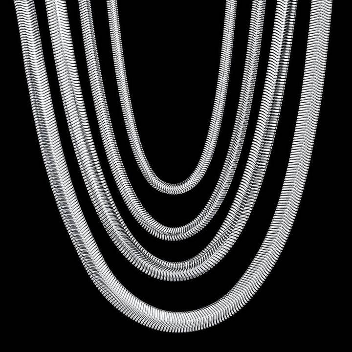 milvadi – Colar de elos e correntes por atacado – Colar de Serpente Flexível Redondo 5mm Prata de 1ª Lei 925 Mulher3