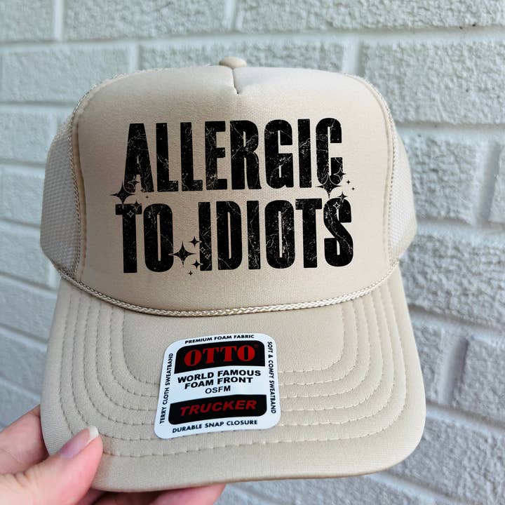 Allergic to Idiots Trucker Hat for wholesale by H+P Wholesale