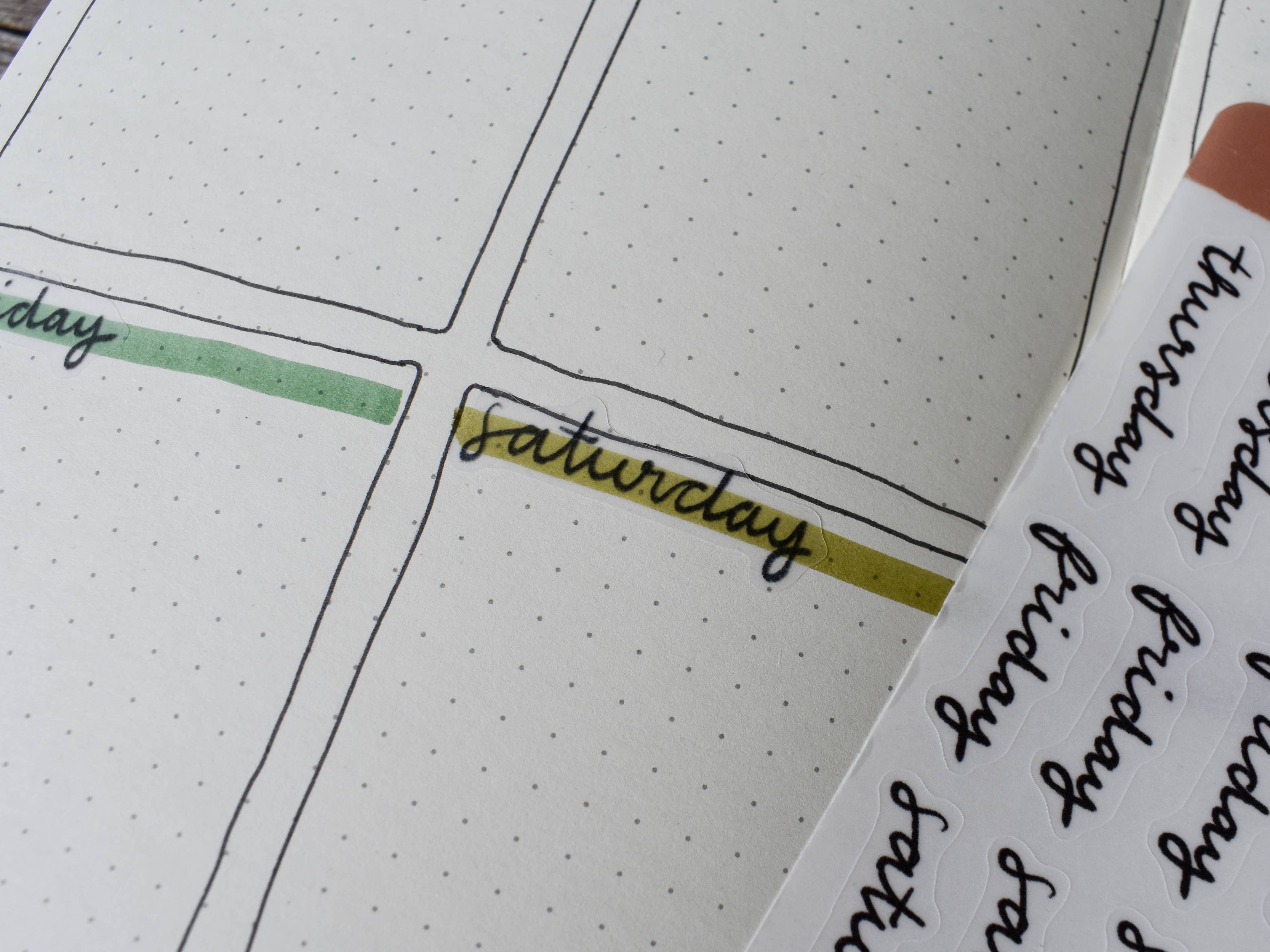 Lines And Colors Design - Wholesale Sticker - Week Headers Bullet Journal & Planner Sticker Sheet1